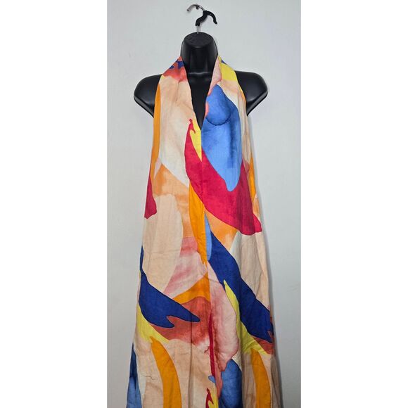 Banana Republic Linen Blend Twist Back Maxi Dress Size XL NWT Missing Belt - Picture 2 of 7